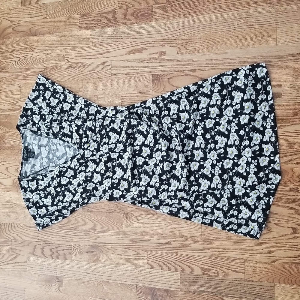 (S) Papillon Floral Design Fit & Flare Wrap Look Prairie Farmhouse Vacation